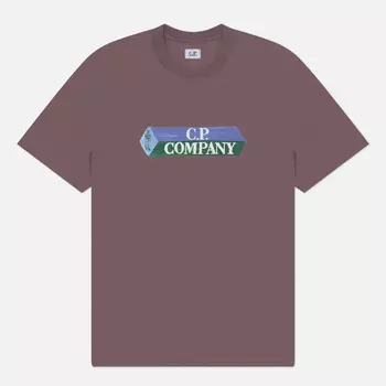 Мужская футболка C.P. Company 30/1 3D Logo, цвет фиолетовый, размер XL