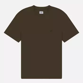 Мужская футболка C.P. Company 30/1 Jersey Back Printed Goggle, цвет оливковый, размер S