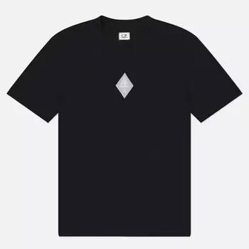 Мужская футболка C.P. Company 30/1 Jersey Front & Back Logo, цвет чёрный, размер XL