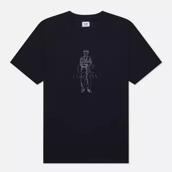 Мужская футболка C.P. Company 30/1 Jersey British Sailor, цвет синий, размер XXXL