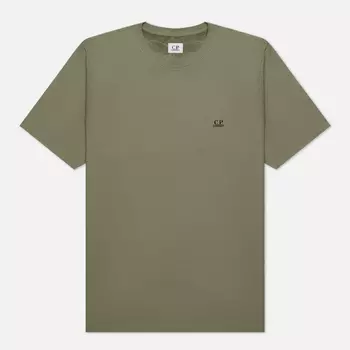 Мужская футболка C.P. Company 30/1 Jersey Goggle Print Logo, цвет зелёный, размер XL