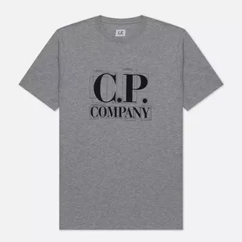 Мужская футболка C.P. Company 30/1 Jersey Large Graphic Logo, цвет серый, размер S
