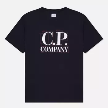 Мужская футболка C.P. Company 30/1 Jersey Large Graphic Logo, цвет синий, размер XXXL