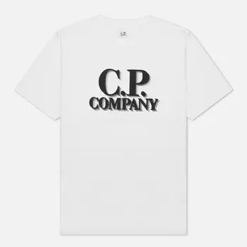 Мужская футболка C.P. Company 30/1 Jersey Logo Print, цвет белый, размер S