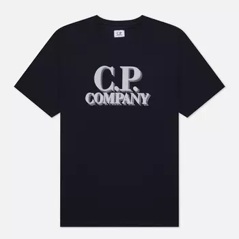 Мужская футболка C.P. Company 30/1 Jersey Logo Print, цвет синий, размер XXXL