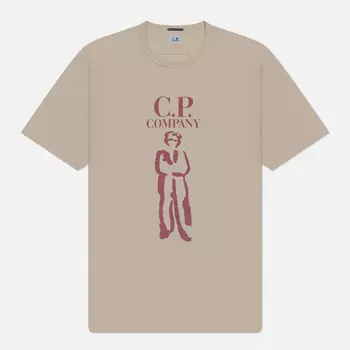Мужская футболка C.P. Company 30/2 Mercerized Jersey Twisted British Sailor, цвет бежевый, размер XXXL