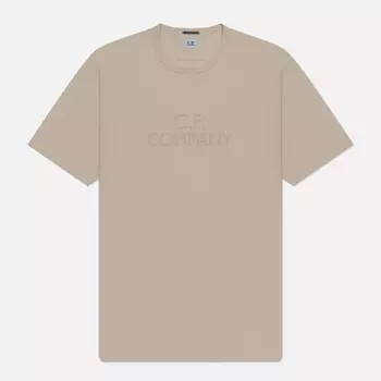 Мужская футболка C.P. Company 30/2 Mercerized Jersey Twisted Logo, цвет бежевый, размер XXL