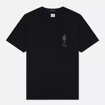 Мужская футболка C.P. Company 30/2 Mercerized Jersey Graphic British Sailor, цвет чёрный, размер XL