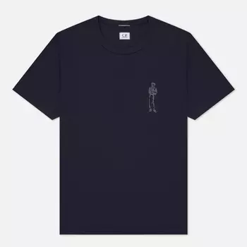 Мужская футболка C.P. Company 30/2 Mercerized Jersey Graphic British Sailor, цвет синий, размер XXXL