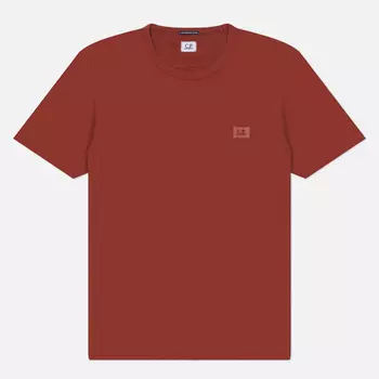 Мужская футболка C.P. Company 70/2 Mercerized Jersey Logo Patch, цвет коричневый, размер S