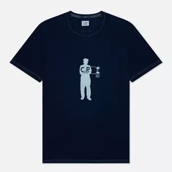 Мужская футболка C.P. Company Indigo Jersey, цвет синий, размер XXL