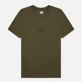 Мужская футболка C.P. Company Mercerized Jersey, цвет оливковый, размер XL
