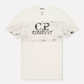 Мужская футболка C.P. Company Metropolis Series Chest Logo, цвет белый, размер S