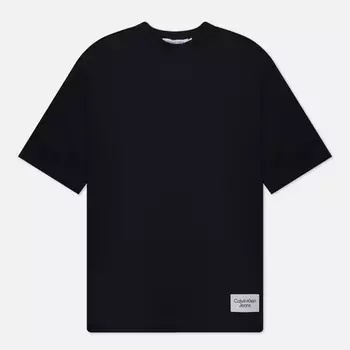 Мужская футболка Calvin Klein Jeans Bold Logo Colorblock, цвет чёрный, размер M