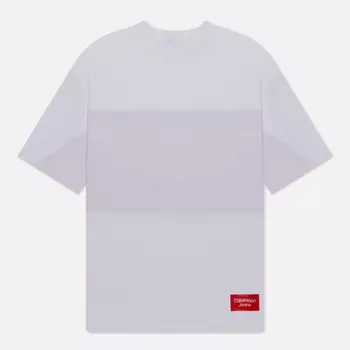 Мужская футболка Calvin Klein Jeans Bold Logo Colorblock, цвет белый, размер XL