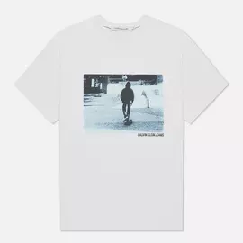 Мужская футболка Calvin Klein Jeans Urban Skater Box, цвет белый, размер XXS