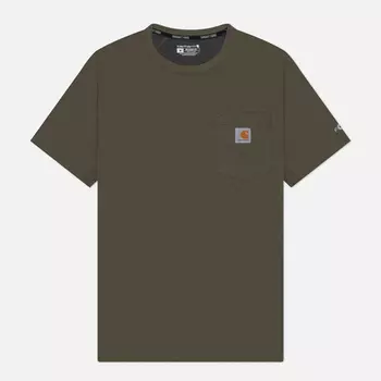 Мужская футболка Carhartt Force Relaxed Fit Midweight Pocket, цвет оливковый, размер XXL
