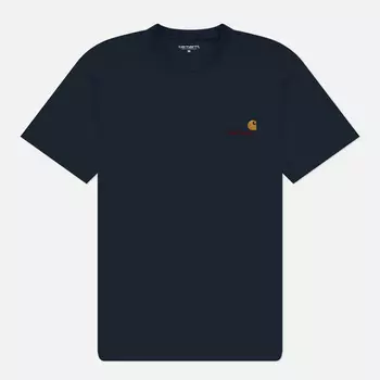 Мужская футболка Carhartt WIP American Script, цвет синий, размер XL