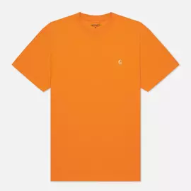 Мужская футболка Carhartt WIP S/S Chase, цвет оранжевый, размер M