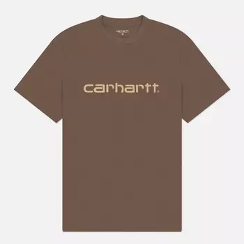Мужская футболка Carhartt WIP Script, цвет коричневый, размер XL