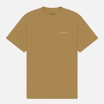 Мужская футболка Carhartt WIP Script Embroidery, цвет бежевый, размер L
