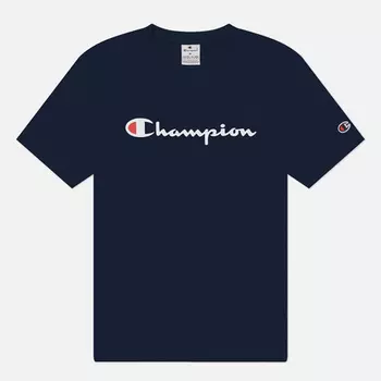 Мужская футболка Champion Big Logo Crew Neck, цвет синий, размер S