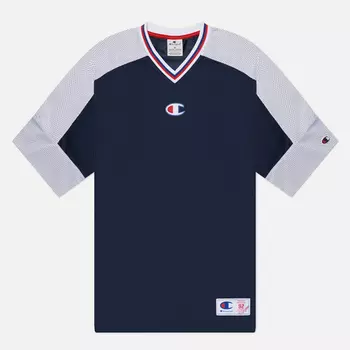 Мужская футболка Champion Legacy Retro Sport V-Neck, цвет синий, размер L