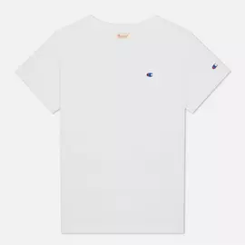 Мужская футболка Champion Reverse Weave Logo Chest &amp; Sleeve Crew Neck, цвет белый, размер XL
