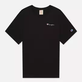 Мужская футболка Champion Reverse Weave Small Script Logo Muscle Fit, цвет чёрный, размер L