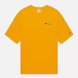 Мужская футболка Champion Reverse Weave Small Script Logo Muscle Fit, цвет оранжевый, размер XL