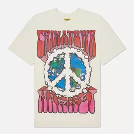 Мужская футболка Chinatown Market Peace On Earth Clouds, цвет бежевый, размер L