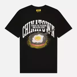 Мужская футболка Chinatown Market Smiley Brain On Fried, цвет чёрный, размер XXL