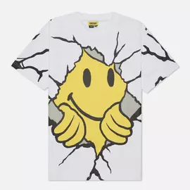 Мужская футболка Chinatown Market Smiley Dry Wall Breaker, цвет белый, размер M