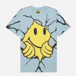 Мужская футболка Chinatown Market Smiley Dry Wall Breaker, цвет голубой, размер XXL