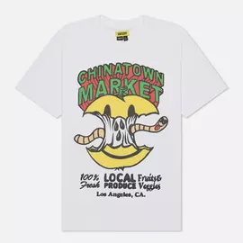 Мужская футболка Chinatown Market Smiley Local Produce Apple, цвет белый, размер XXL