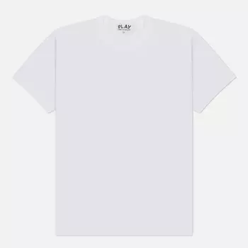 Мужская футболка Comme des Garcons Play Classic Red Heart On Back, цвет белый, размер L