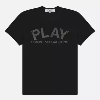 Мужская футболка Comme des Garcons Play Logo Print, цвет чёрный, размер M