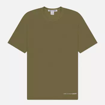 Мужская футболка Comme des Garcons SHIRT Front Hip Logo, цвет зелёный, размер M
