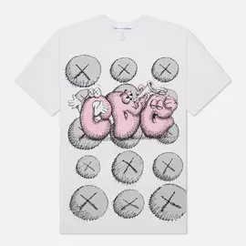 Мужская футболка Comme des Garcons SHIRT x KAWS Print 2, цвет белый, размер XS
