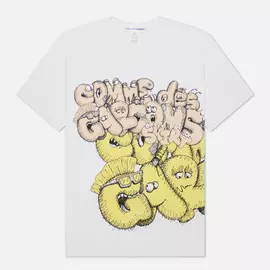 Мужская футболка Comme des Garcons SHIRT x KAWS Print 5, цвет белый, размер XS
