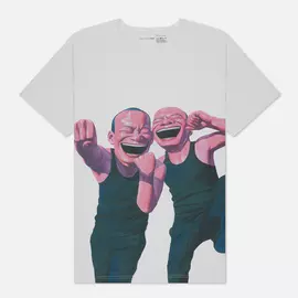 Мужская футболка Comme des Garcons SHIRT x Yue Minjun Print D, цвет белый, размер L