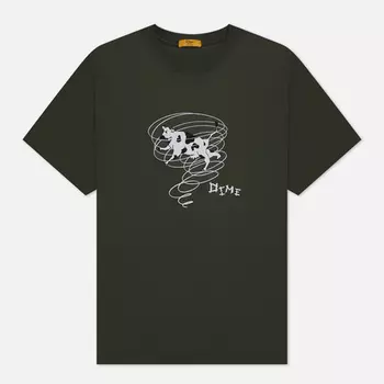 Мужская футболка Dime Twister, цвет оливковый, размер S