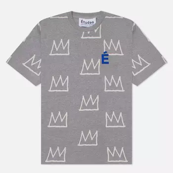 Мужская футболка Etudes x Jean-Michel Basquiat Wonder Crown, цвет серый, размер XXL