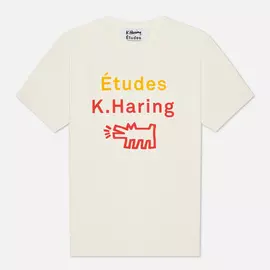 Мужская футболка Etudes x Keith Haring Wonder Barking Dog, цвет бежевый, размер XL