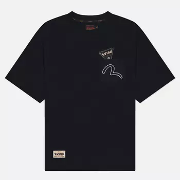 Мужская футболка Evisu Badge Seagull Daicock Print, цвет чёрный, размер XL