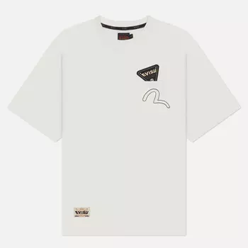 Мужская футболка Evisu Badge Seagull Daicock Print, цвет белый, размер XL