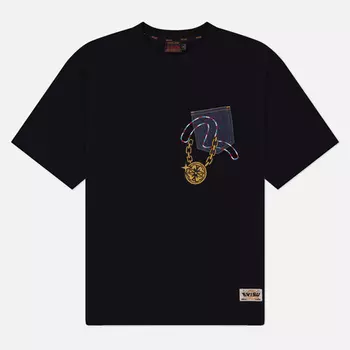 Мужская футболка Evisu Denim Pocket Virtual Vacation Daicock Print, цвет чёрный, размер XL