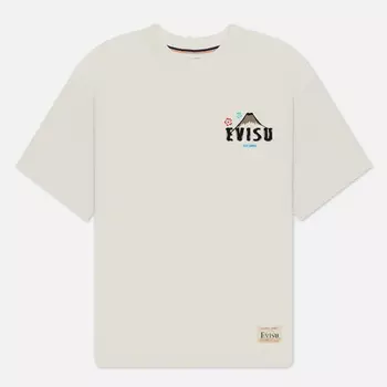 Мужская футболка Evisu Evergreen Kumadori Daruma Slogan Printed, цвет белый, размер M