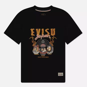 Мужская футболка Evisu Evergreen Kumadori Daruma Tonal Printed, цвет чёрный, размер XXL