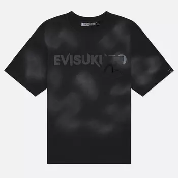 Мужская футболка Evisu Evisukuro Garment Dyed Calligraphy Logo Pocket, цвет серый, размер L